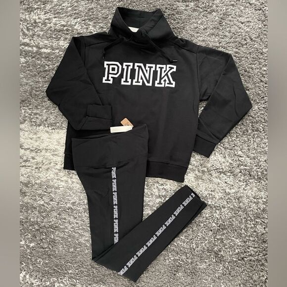 NWT PINK Victoria’s Secret Cowl Neck Pullover and Leggings Set - Picture 1 of 11